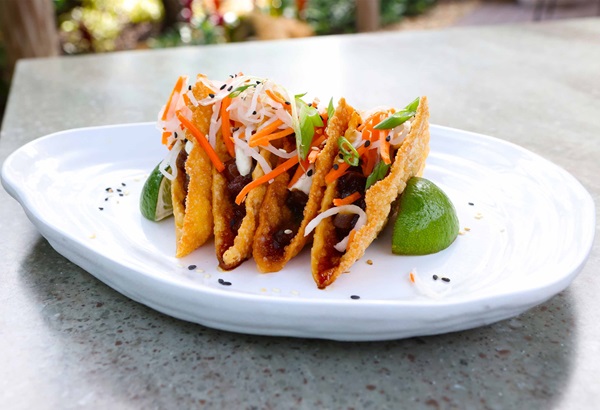 Ahi Poke Tacos at Sunset Grill