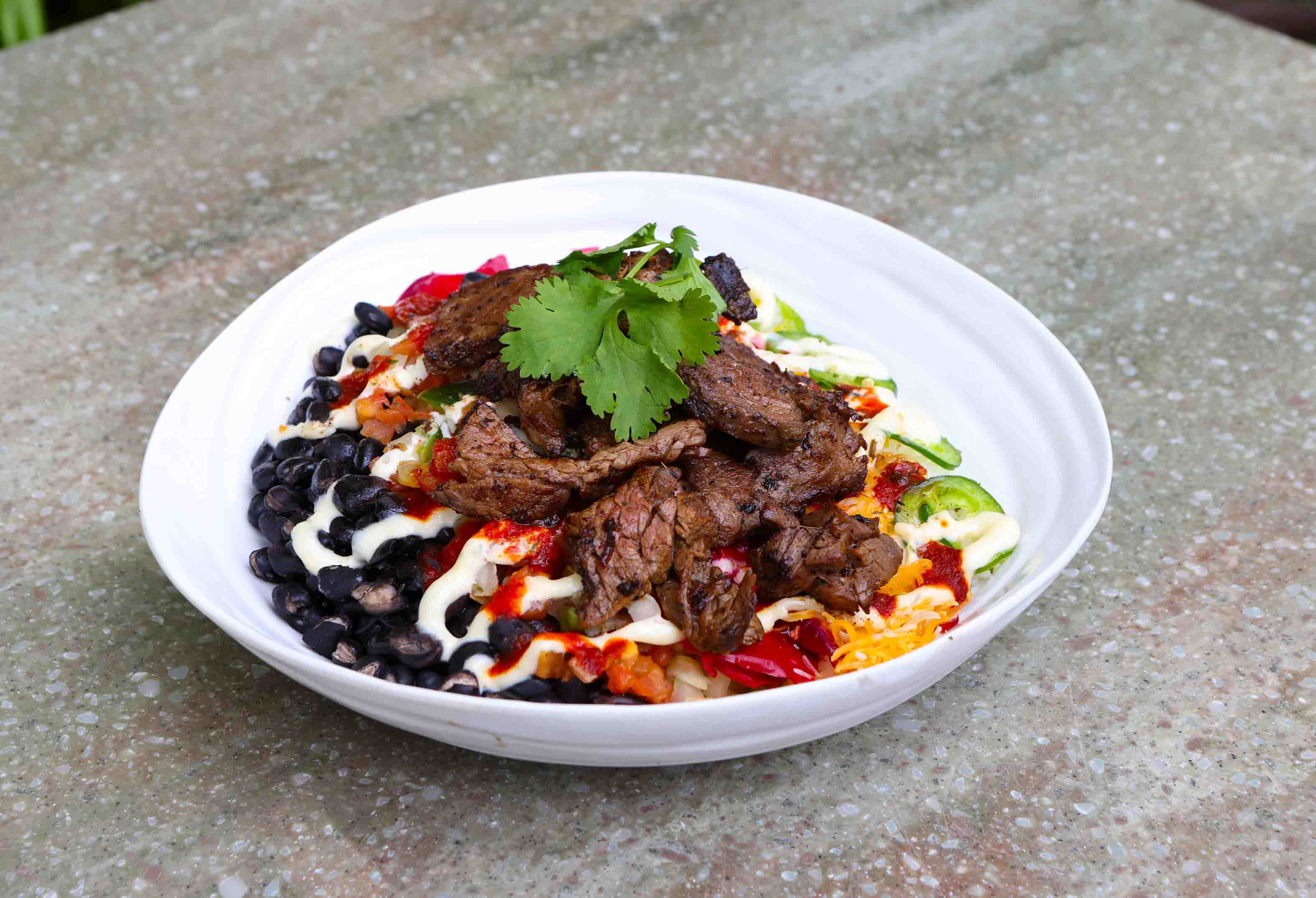 Marinated Steak Bowl at Sunset Grill