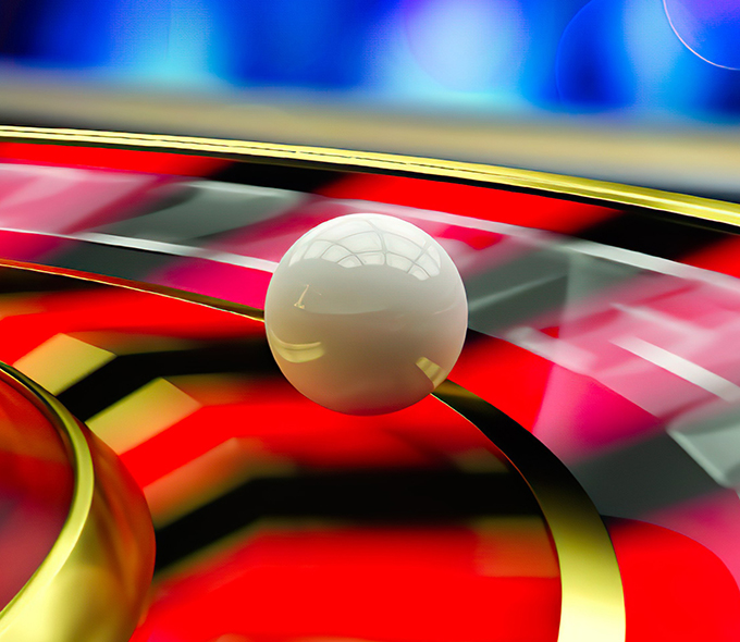roulette ball spinning on wheel