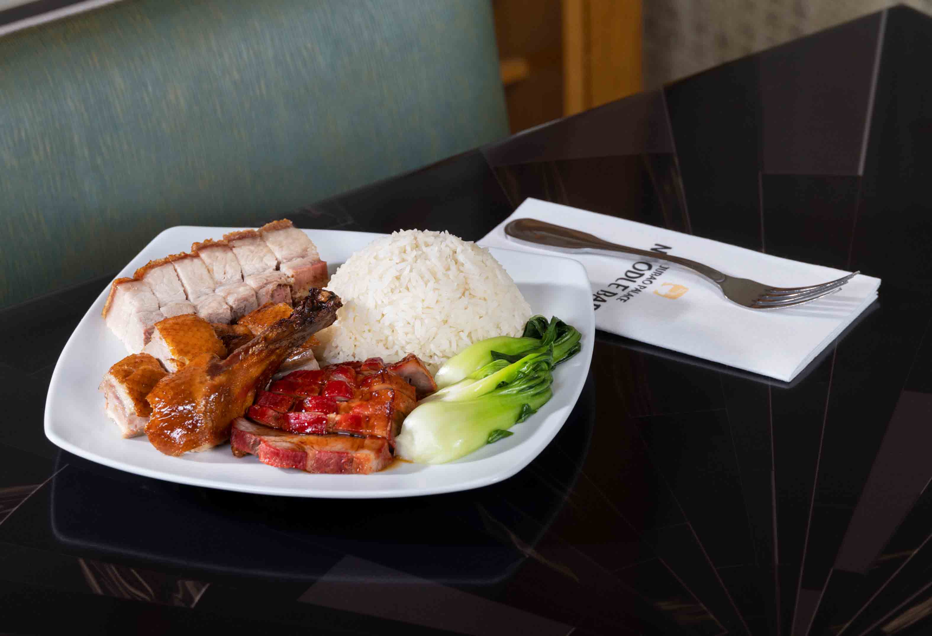 Combination Rice Platter at Jubao Palace Noodle Bar