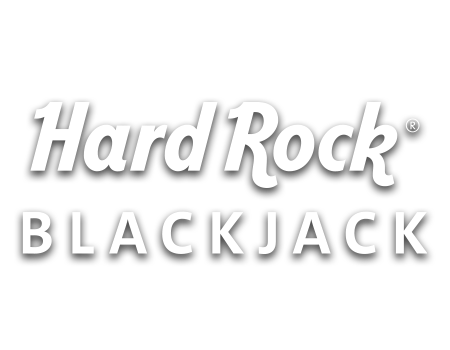 Hard Rock Blackjack logo with white text on a black background.