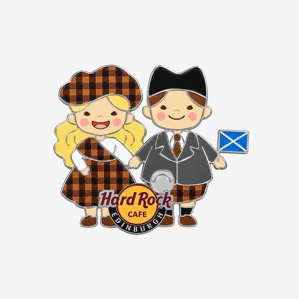 Collectible Edinburgh Tartan Children Local Pin image number 1