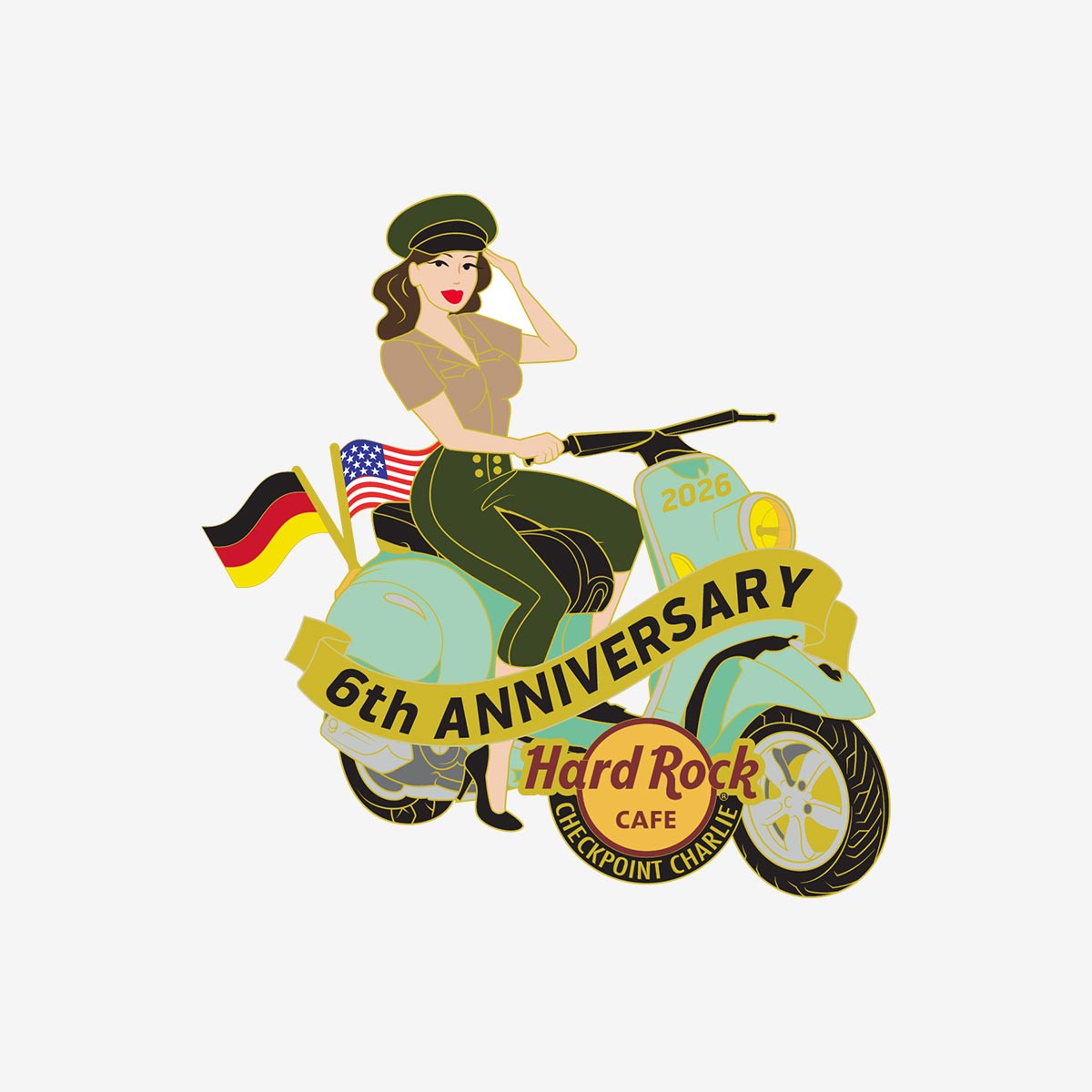 Limited Edition Berlin Checkpoint Charlie 6th Anniversary Pin image number 1