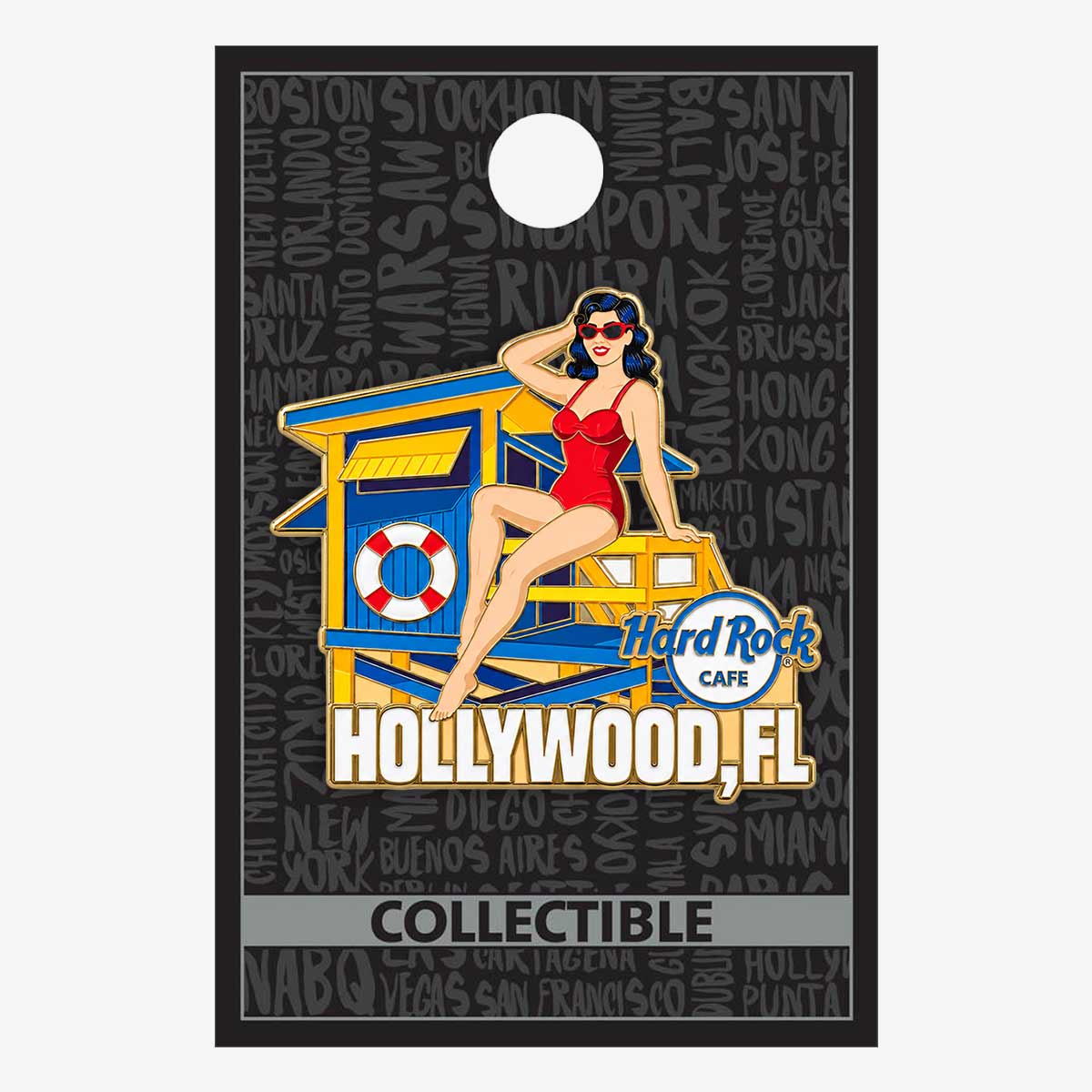 Collectible Hollywood, FL Vintage Lifeguard Pick Local Pin image number 2