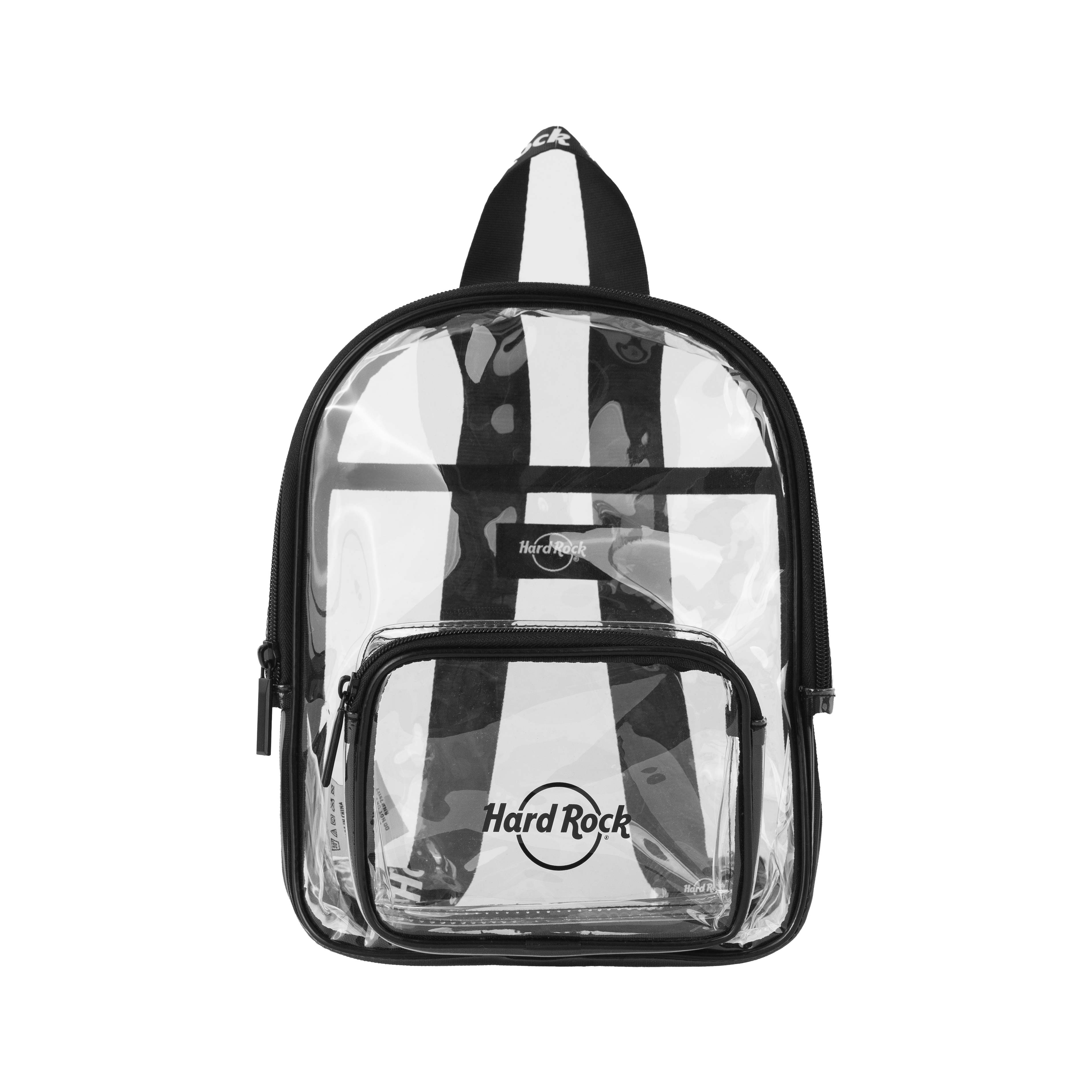 Clear Stadium Backpack With Repeat Logo Straps in Black and White image number 5