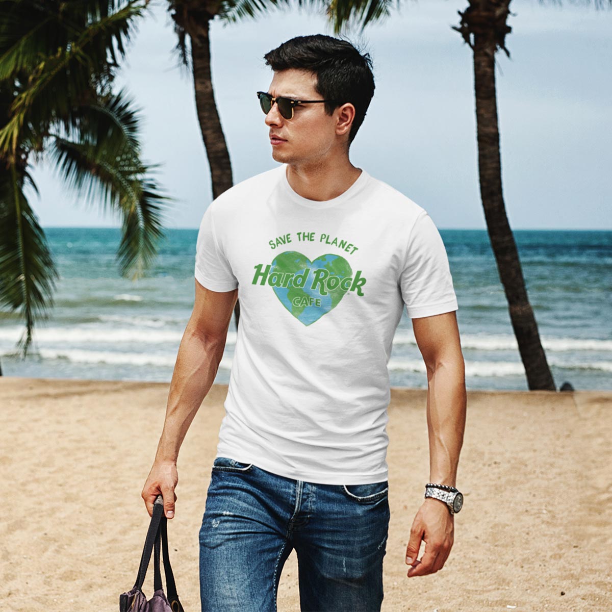 Adult Fit Save the Planet Heart Tee in White image number 3