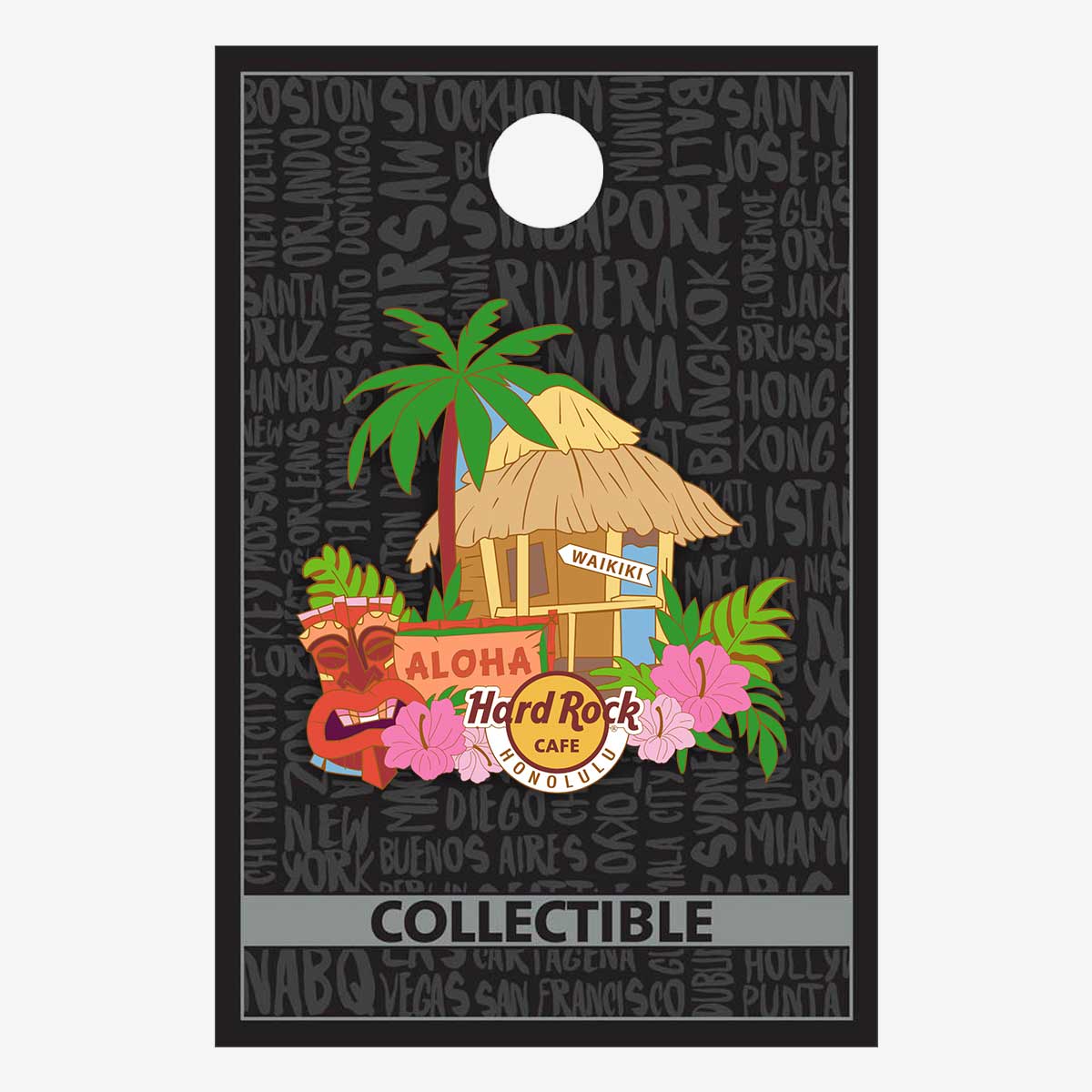 Honolulu Tiki Hut Pin image number 2
