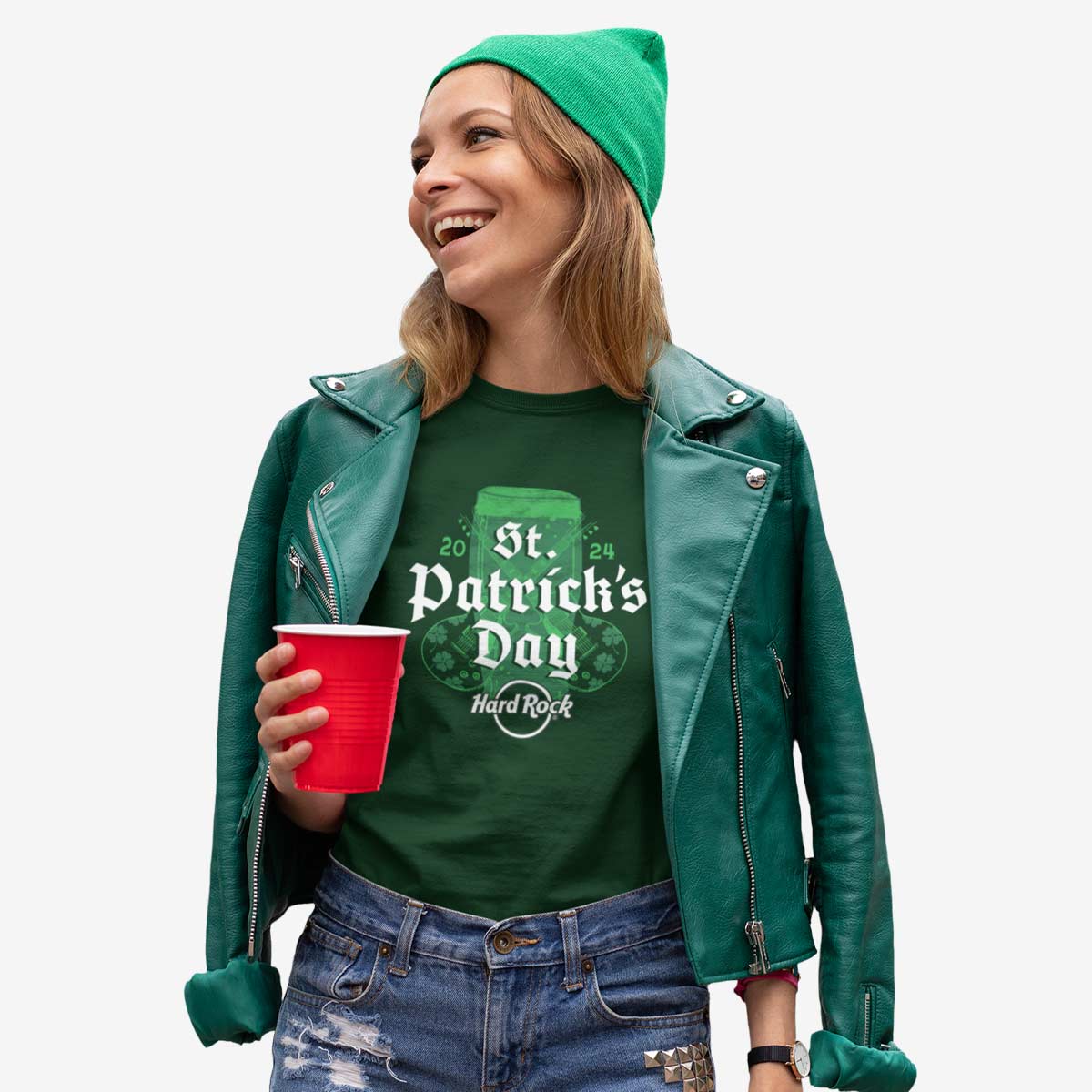 St Patricks Day 2024 Adult Fit Tee in Forest Green image number 3
