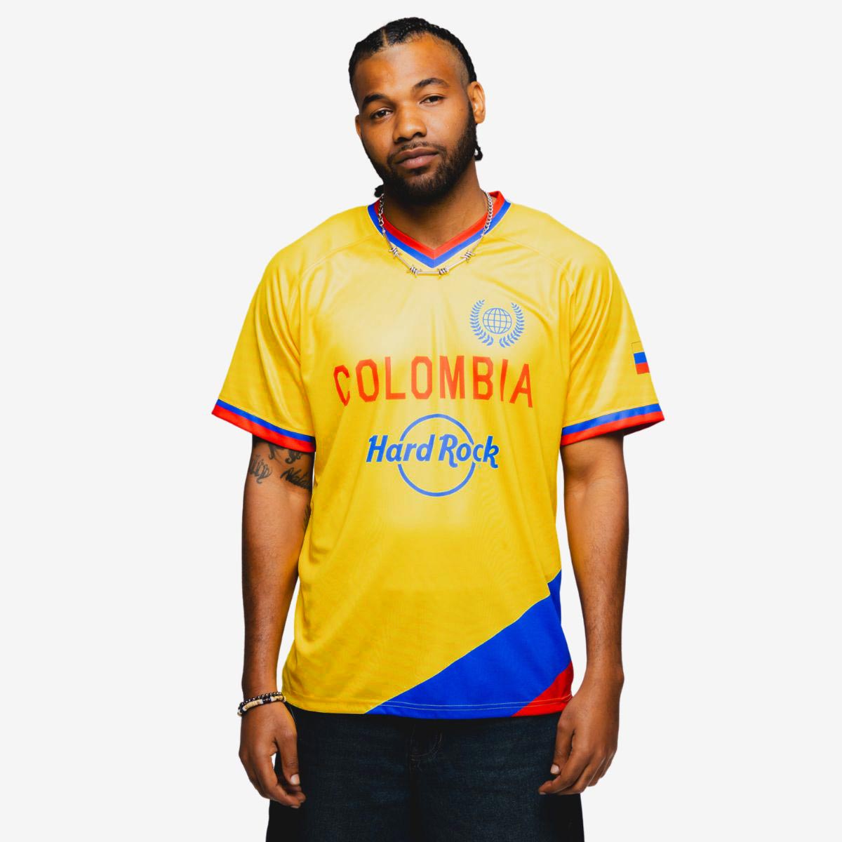 Colombia Soccer V-Neck Tee in Yellow image number 1