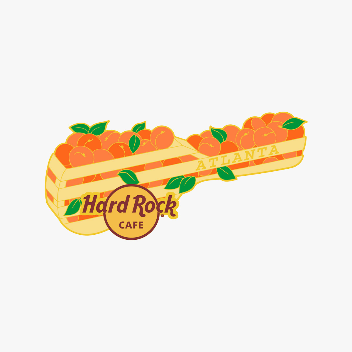 Atlanta Peach Crate Guitar Pin image number 1