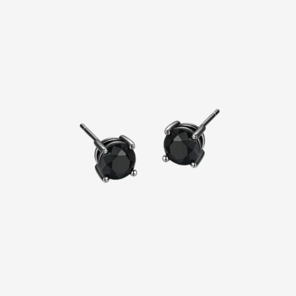 Ethos Black Sapphire and Gun Metal Stud Earrings image number 3