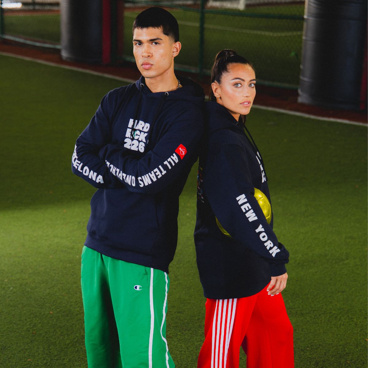 Soccer Fleece Hoodie in Navy image number 2
